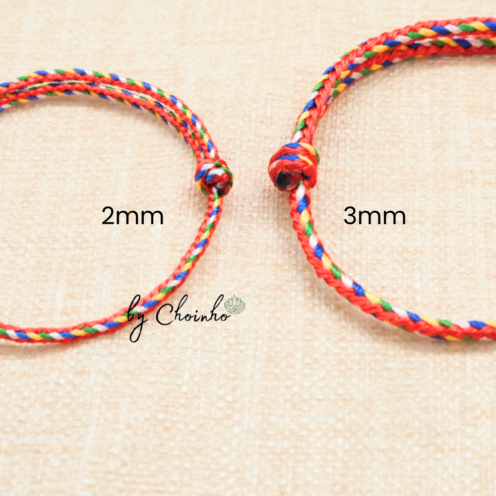 Vòng tay ngũ sắc dây 3.0mm đỏ freesize người lớn- Chồi Nhỏ 3 Vòng tay ngũ sắc dây 3.0mm đỏ freesize người lớn- Chồi Nhỏ - Ảnh 3