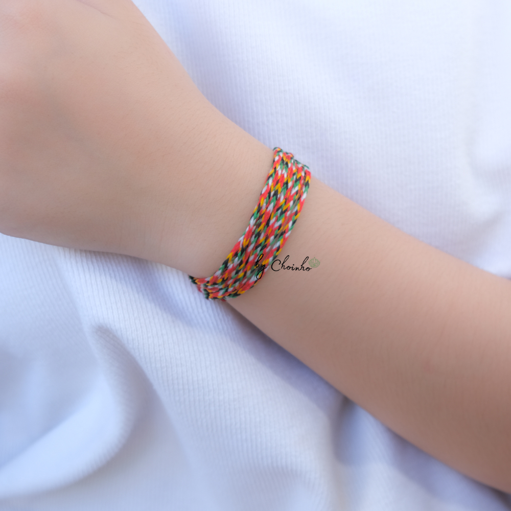Vòng tay ngũ sắc Ấn Độ dây 3.0mm thắt 5 vòng- freesize nữ- Chồi Nhỏ 2 Vòng tay ngũ sắc Ấn Độ dây 3.0mm thắt 5 vòng- freesize nữ- Chồi Nhỏ - Ảnh 2