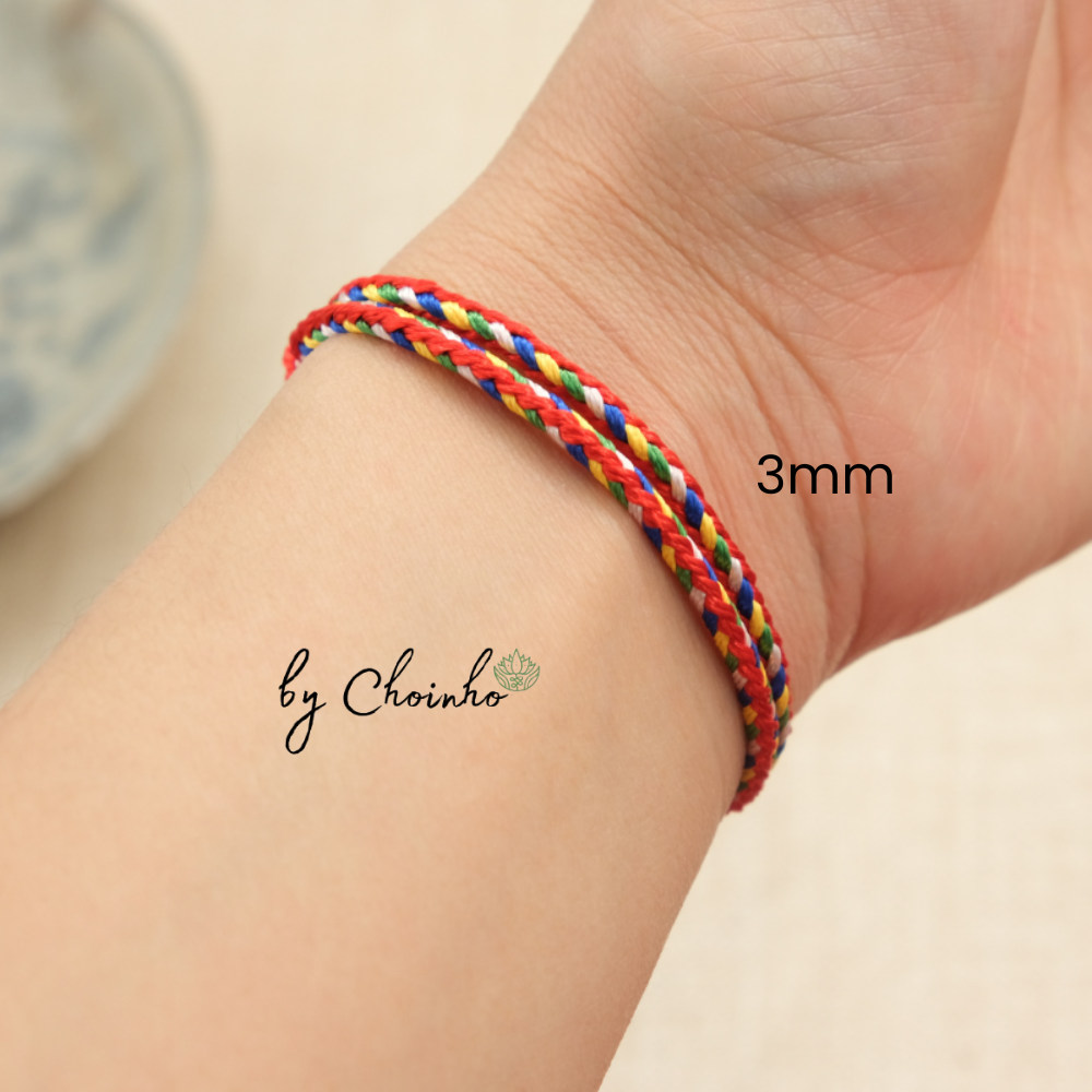 Vòng tay ngũ sắc dây 3.0mm đỏ freesize người lớn- Chồi Nhỏ 5 Vòng tay ngũ sắc dây 3.0mm đỏ freesize người lớn- Chồi Nhỏ - Ảnh 5