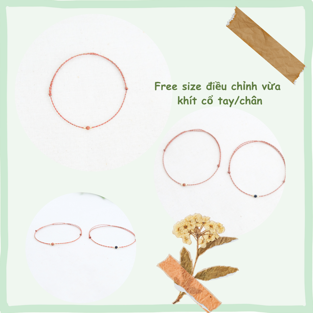 Vòng chân chỉ ngũ sắc phối đá kim sa lam - freesize chân - Chồi Nhỏ 5 Vòng chân chỉ ngũ sắc phối đá kim sa lam - freesize chân - Chồi Nhỏ - Ảnh 5