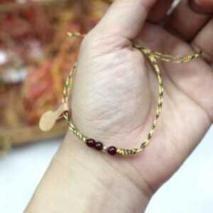 Vòng ngũ sắc phối hạt đá garnet tự nhiên và bi bạc thật, lắc tay - Chồi Nhỏ