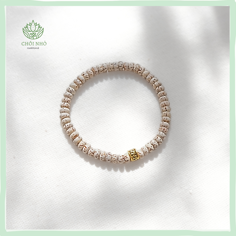 Vòng tay Bồ Đề tinh nguyệt 3x5mm charm Omani - Bình An | Chồi Nhỏ 1 Vòng tay Bồ Đề tinh nguyệt 3x5mm charm Omani - Bình An | Chồi Nhỏ