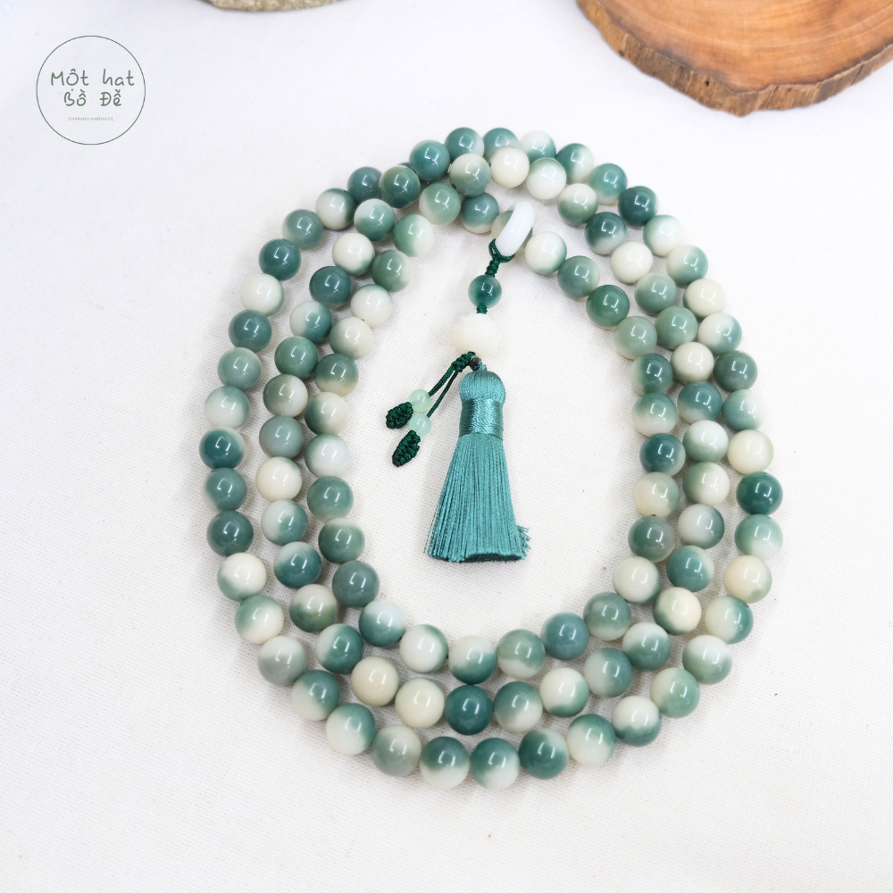 Chuỗi 108 hạt bồ đề xanh phối nhẫn và hoa sen bồ đề có tua rua | Hạt 12 ly | Chồi Nhỏ | Chuỗi hạt niệm Phật bồ đề 1 Chuỗi 108 hạt bồ đề xanh phối nhẫn và hoa sen bồ đề có tua rua | Hạt 12 ly | Chồi Nhỏ | Chuỗi hạt niệm Phật bồ đề