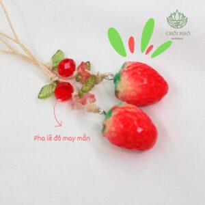 Móc khóa hình quả dâu tây dễ thương - Chồi Nhỏ - DIY - Handmade