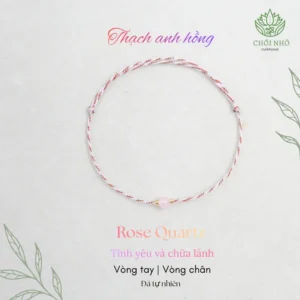 Vòng chỉ ngũ sắc phối đá tự nhiên - Freesize tay / chân - nhiều màu đá
